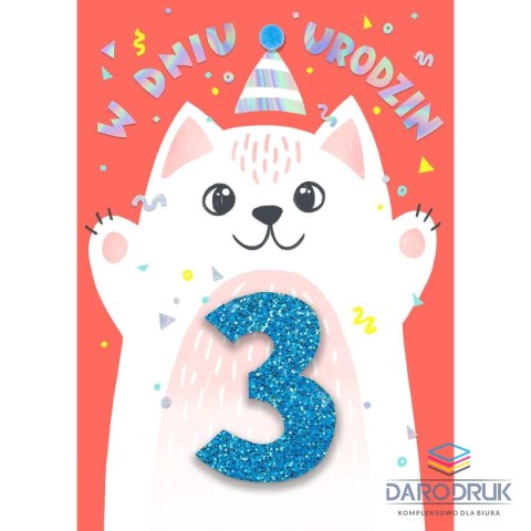 Art Nuvo Kartka składana B6 Cyferki brokatowe [mm:] 120x170 Art Nuvo (5902973358629)
