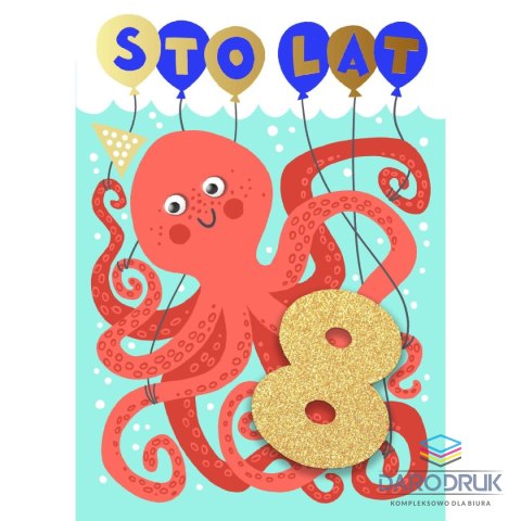 Art Nuvo Kartka składana B6 Cyferki brokatowe [mm:] 120x170 Art Nuvo (5902973358629)