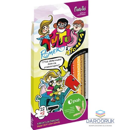 Fiorello Kredki ołówkowe Fiorello Super Soft 12 kolorów + 2 gratis (170-1374)