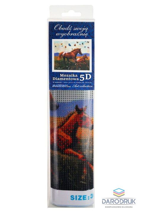 Flamingo Line Zestaw kreatywny Diamentowa mozaika 30x40cm Konie 3 Flamingo Line (TMS29828)