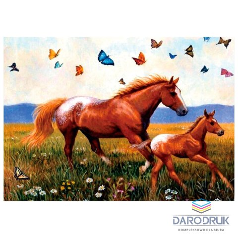 Flamingo Line Zestaw kreatywny Diamentowa mozaika 30x40cm Konie 3 Flamingo Line (TMS29828)