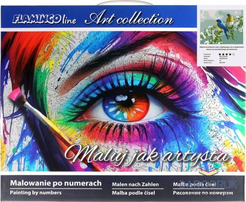 Flamingo Line Zestaw kreatywny Malowanie po numerach 40x50cm Ptaki Flamingo Line (FLG019-01)