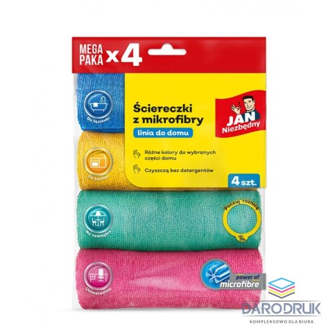 Jan Niezbędny Ścierka z mikrofibry 4 sztuki mikrofibra [mm:] 300x300 Jan Niezbędny (SA-JN-355832)