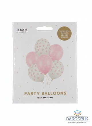Partydeco Balon gumowy Kokardki różowy 300mm Partydeco (SB14P-340-000-6)
