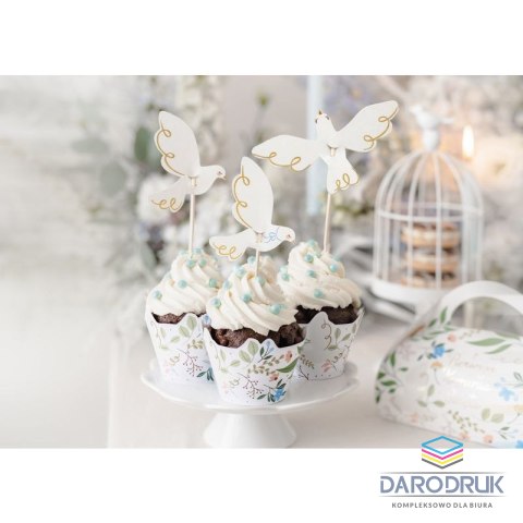 Partydeco Ozdoba na piku Dekoracje do muffinek - Gołębie, 14.5 cm, mix Partydeco (KPM31)