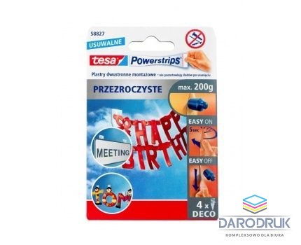 Tesa Plaster samoprzylepny powerstrips przezroczyste Tesa (58827-00000-00 TS)