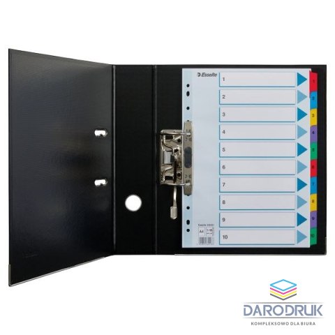 Esselte Przekładka numeryczna Mylar kartonowe A4 mix kolorów 160g 10k 1-10 Esselte (100161)