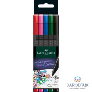 Faber Castell Cienkopis Grip wkład mix 0,4mm 5kol. Faber Castell (151604FC)