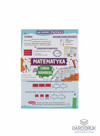 Henry Książeczka edukacyjna Ściąga harmonijka Matematyka ułamki zwykłe i dziesiętne Henry (5905701489176)