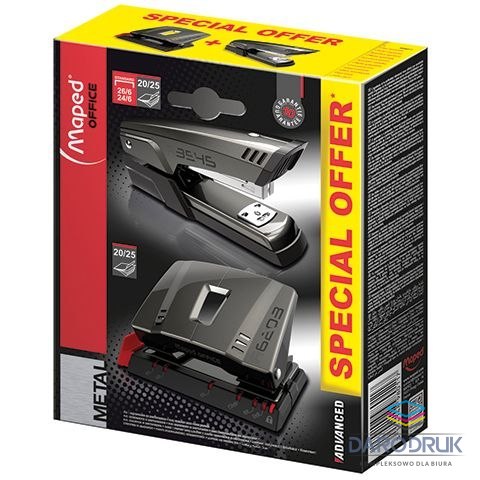 Maped Komplet ADVANCED Dziurkacz+zszywacz grafitowy (898011) Maped
