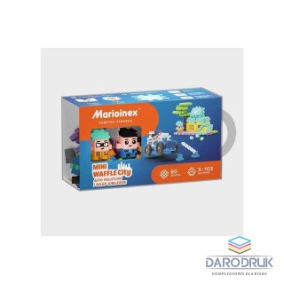 Marioinex Klocki konstrukcyjne Mini Waffle Auto policyjne + sklep jubilerski Marioinex