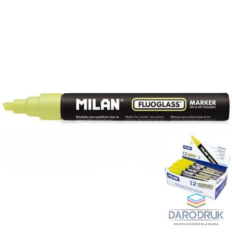 Milan Marker specjalistyczny do szyb fluo wkład żółty 2,0-4,0mm ścięta końcówka Milan (591292012)