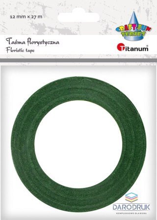 Titanum Taśma specjalnego przeznaczenia Craft-Fun Series taśma florystyczna 12x27 [mm x m] zielona Titanum (301/12)