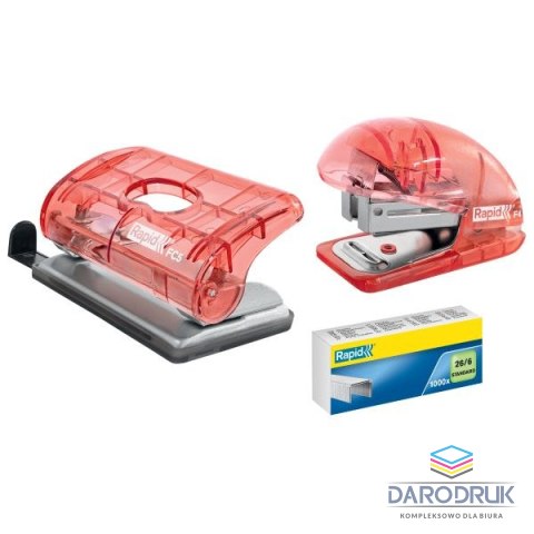 Rapid Zszywacz Colour Breeze F4 koralowy 10k (5001531) Rapid