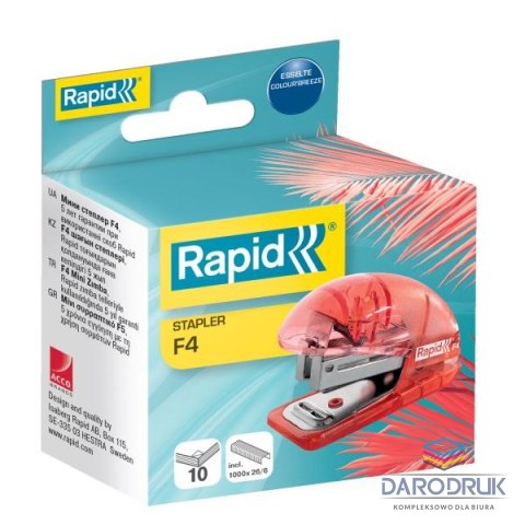 Rapid Zszywacz Colour Breeze F4 koralowy 10k (5001531) Rapid