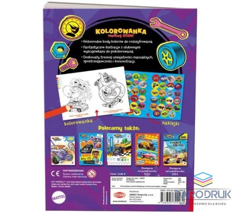 Ameet Książka dla dzieci Hot Wheels™. Kolorowanka według kodu Ameet (KKO 1601)