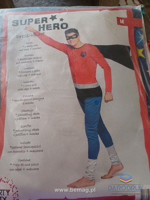 Bemag Kostium dla dorosłych, superbohater rozmiar M Bemag