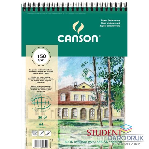 Canson Blok rysunkowy Student A4 biały 160g 50k Canson (400121824)