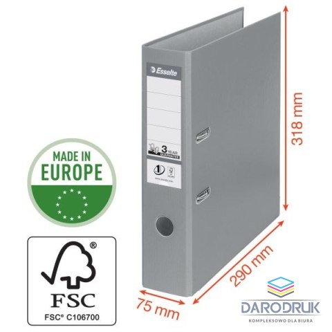 Esselte Segregator dźwigniowy No.1 Power Vivida A4 75mm zielony Esselte (624069)