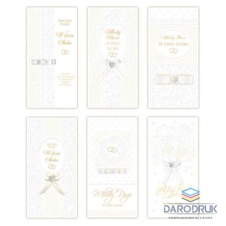 Kartka składana DL laurka dl exclusive brokat ślub (5902221807558)