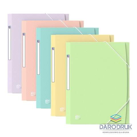 Oxford Teczka plastikowa na gumkę Urban pastel A4+ mix 450 mic. Oxford (400187619)