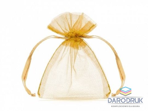 Partydeco Organza Woreczki z organzy, złoty, 10cm Partydeco (WRG5-019-10)
