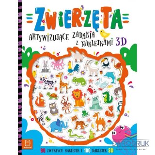 Aksjomat Książka dla dzieci Zwierzęta. Aktywizujące zadania z naklejkami 3D Aksjomat