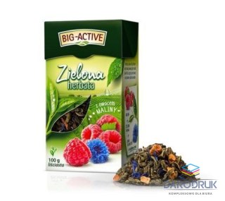 Big Active Herbata zielona liściasta z maliną 100 g Big Active (99021)