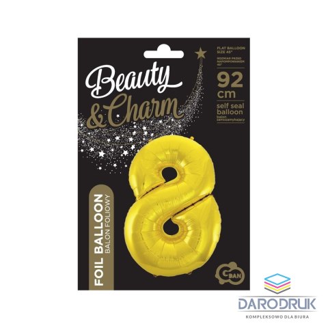Godan Balon foliowy cyfra 8 złota 85 cm