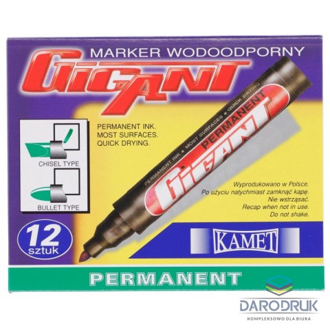 Kamet Marker permanentny Gigant wkład zielony 1,0-5,0mm ścięta końcówka Kamet