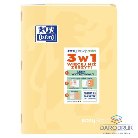 Oxford Zeszyt A5 EASYBOOK PASTEL 60k. 90g linia Oxford (400161236)