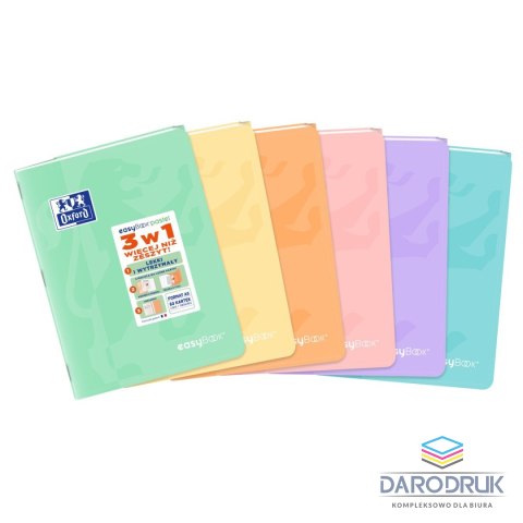 Oxford Zeszyt A5 EASYBOOK PASTEL 60k. 90g linia Oxford (400161236)