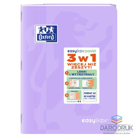Oxford Zeszyt A5 EASYBOOK PASTEL 60k. 90g linia Oxford (400161236)
