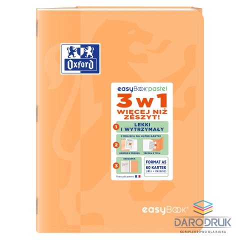 Oxford Zeszyt A5 EASYBOOK PASTEL 60k. 90g linia Oxford (400161236)