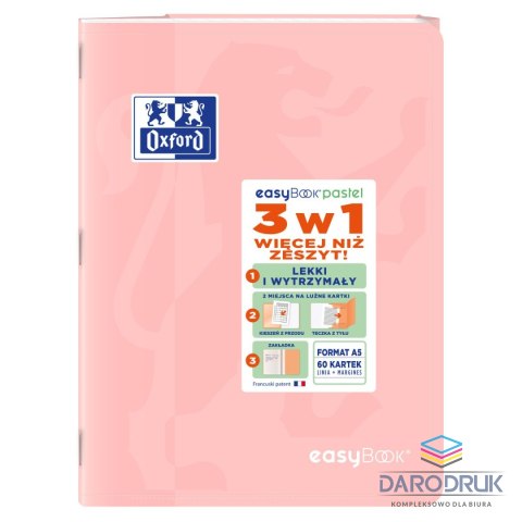 Oxford Zeszyt A5 EASYBOOK PASTEL 60k. 90g linia Oxford (400161236)