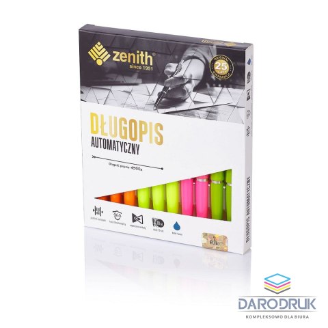 Zenith Długopis olejowy fluorescencyjny wkład niebieski 0,8mm Zenith