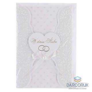 Kartka składana B6 laurka B6 exclusive satyna ślub (5902221807565)