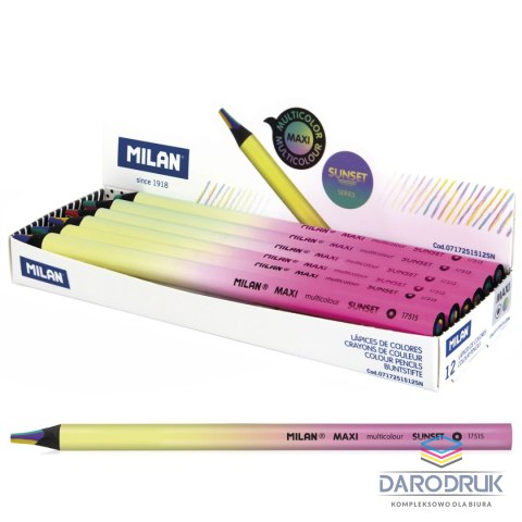 Milan Kredki ołówkowe Sunset Maxi 12 kol. Milan (0717251512SN)
