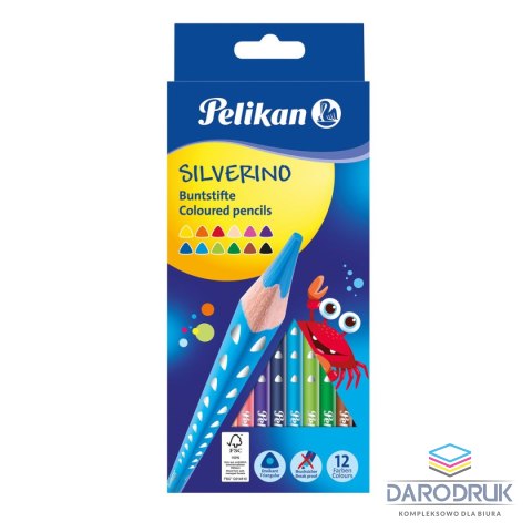 Pelikan Kredki ołówkowe Silverino 700634 12 kol. Pelikan (100401597)