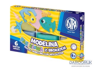 Astra Modelina 6 kol. pastelowa-brokatowa mix Astra (304118001)