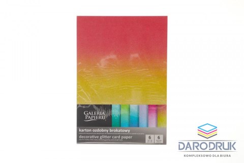 Galeria Papieru Papier ozdobny (wizytówkowy) A4 brokatowy mix kolorów mix 230g Galeria Papieru (208200)