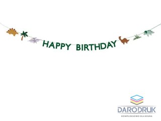 Partydeco Baner Happy Birthday Dino, 3 m Partydeco (GRL106)