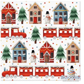 Paw Serwetki Lunch BN Cozy Christmas town mix nadruk bibuła [mm:] 330x330 Paw (SDL236600)