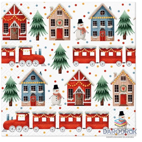 Paw Serwetki Lunch BN Cozy Christmas town mix nadruk bibuła [mm:] 330x330 Paw (SDL236600)