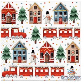 Paw Serwetki Lunch BN Cozy Christmas town mix nadruk bibuła [mm:] 330x330 Paw (SDL236600)