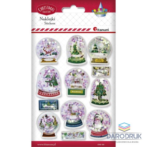 Titanum Naklejki świąteczne Craft-Fun Series kule śnieżne Titanum (EVB-04)