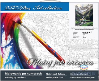 Flamingo Line Zestaw kreatywny Malowanie po numerach 40x50cm Potok w górach Flamingo Line (fys2)
