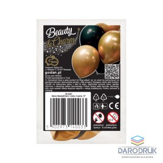 Godan Balon gumowy Beauty&Charm 3 złote, 2 czarne 5szt. mix 300mm 12cal Godan (CB-3Z2C)