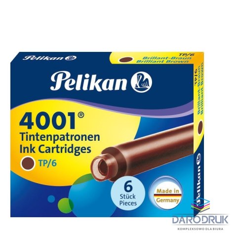 Pelikan Naboje krótkie TP/6 brązowe 311928 brązowy Pelikan (100435996)