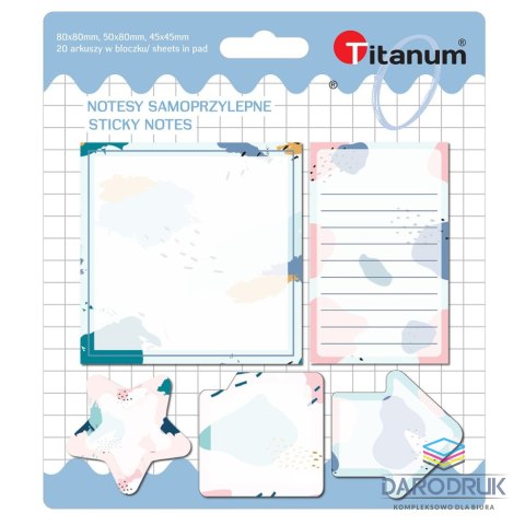 Titanum Notes samoprzylepny (karteczki) Memphis mix 20k [mm:] (mix)x(mix) Titanum (TO11)